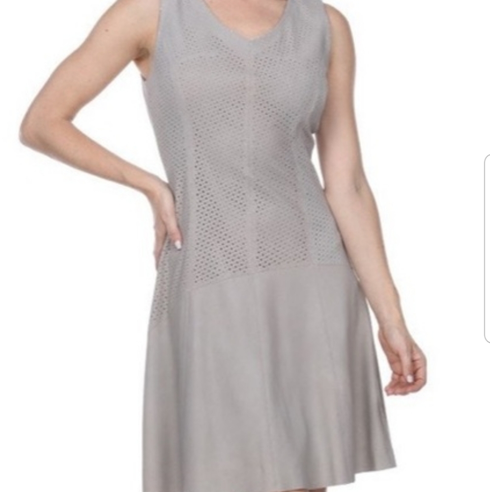 My Tribe Perforate Leather Dress SZ L NWT